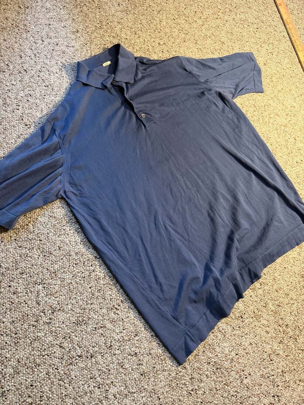 Malo Italy Men's Vintage Slate Blue Fine Knit Cotton Polo Shirt